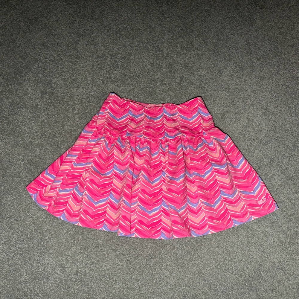 Vineyard Vines Girls Chevron/Whale Pink Skirt, Size 6/7